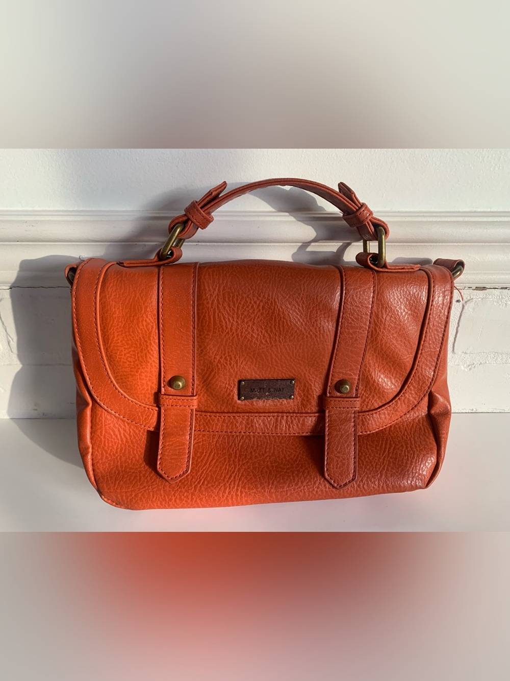 Matt & Nat Orange Top-Handle Hand/ Shoulder/Crossbody bag